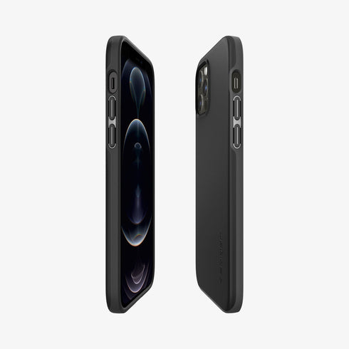 ACS01612 - iPhone 12 Pro Max Case Thin Fit in black showing the back